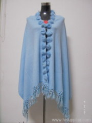 Fur Ball Knitting Shawl