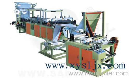 Ribbon-through Continuous rolled garbage bag making machine