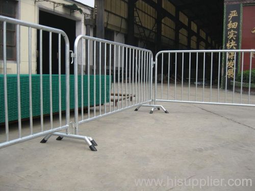 Crowded barricade fence
