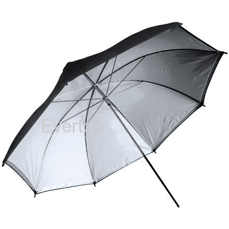 black and silver umbrella reflector