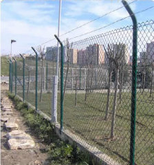 PVC Coated Chain Link Fencing With Barbed/Razor Wire