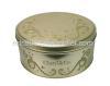 small embossed round tin