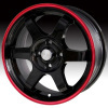 Alloy Wheel black with red line