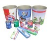 tapered waste bins, pencil tins