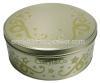 large embossed round tin