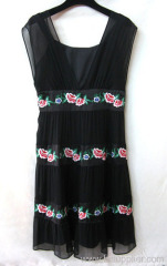 Anna Sui silk floral embroidery dress