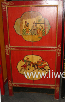 Mongolia painting wardrobe 4 doors