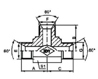 BSP MALE 60°SEAT TEE