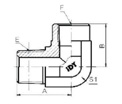 90°ELBOW BSPT MALE/BSPT FEMALE