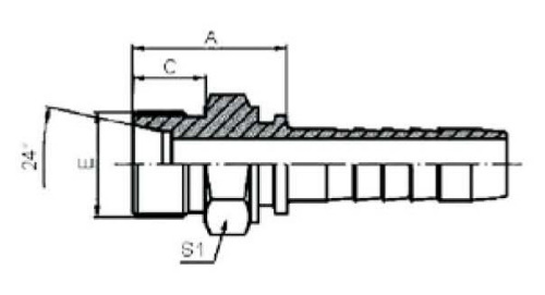 METRIC MALE 24°CONE SEAT H.T.