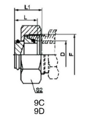 Metric Thread Bite Type Tube Fitting FEMALE PLUG