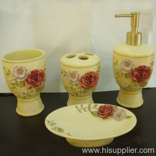 Polyresin crafts, bathroom set