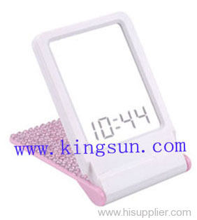 LCD Mirror Clock W/crystal