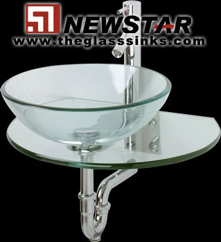 Clear glass basins,glass vessel sinks