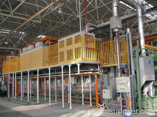 Charging tray handspike type continuous carburizing produce line