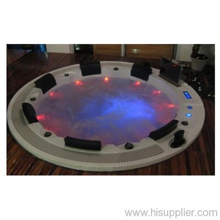 round outdoor spa hot tub