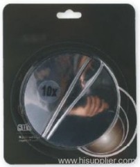 Suction mirror & tweezer with card