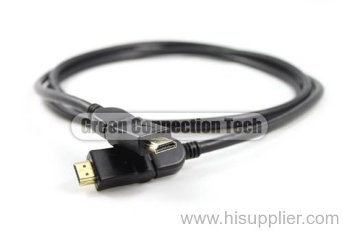 Green Connection HDMI Male to HDMI Male with a slewable connector 180 degreen