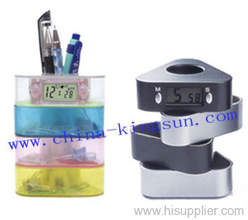 Penholder W/Clock