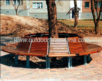ring bench, park bench, outdoor bench, steel bench, wood bench