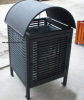 litter bin, dustbin, steel dustbin, trash can, garbage bin, trash receptacle