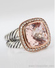 11mm Morganite albion ring 925 Sterling Silver Ring