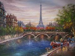 Paris street oil painting
