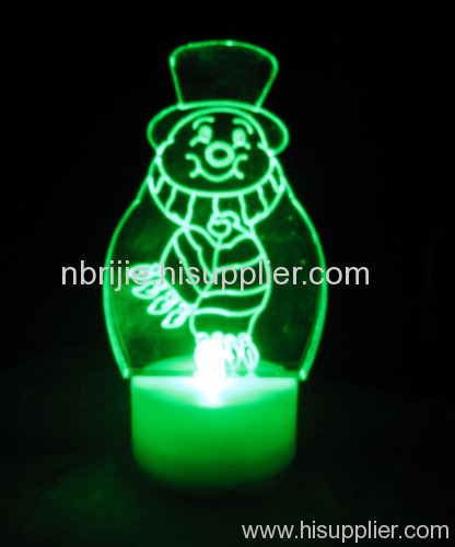 2011 Snowman Colorful LED Candle