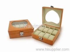 orange leather watch box