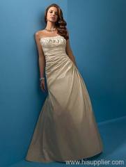 taffeta Square neckline Floor-length Taffeta bridal gown