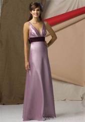 Elegant Full-length Spaghetti strap Backless Satin Bridesmaids dress