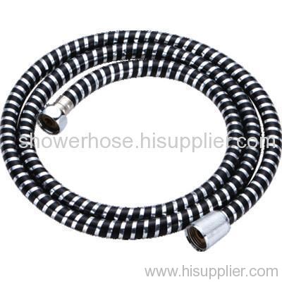 PVC black silver thread shower hose
