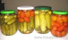 Pickled cucumber in glass jar