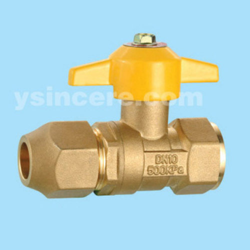 Brass compression gas valve