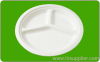 Compostable sugarcane pulp plate