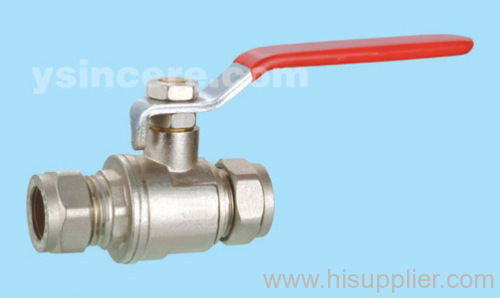 Brass Compression Ball Valve Forged Body Steel Handle Full Bore