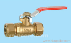 Brass Compression Ball Valve Forged Body Steel Handle Full Bore