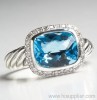 blue topaz rings 925 sterling silver ring fashion jewelry yurman rings
