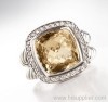 11mm Champagne Citrine Albion Ring 925 Silver Rings