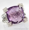 yurman ring 15mm amethyst cushihon on piont ring 925 silver rings