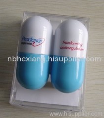 Two capsule shaped memo dispenser with clip holder