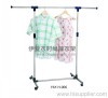 Single pole extandable clothes rack