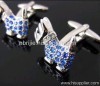 Blue Men's Crystal Cufflinks