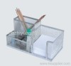 Silver Metal Mesh Pen Holder