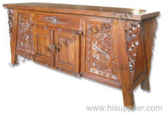 Buffet Carved Solid Side 2 Doors 1 Drawer