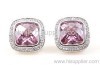 Ziron Cuff links Pink Crystal