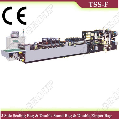 TSS-F Series Three Side Sealing & Double Stand Bag & Double Zipper Bag Making Machine