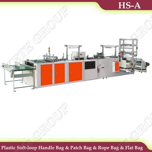 HS-A Model Full Automatic Soft-loop handle bag making machine