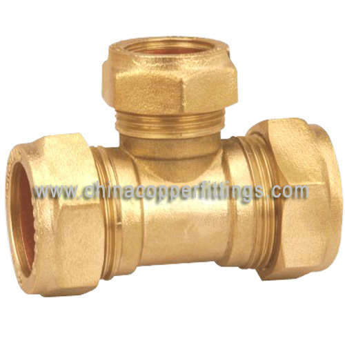 Compression Brass Reducing Tee