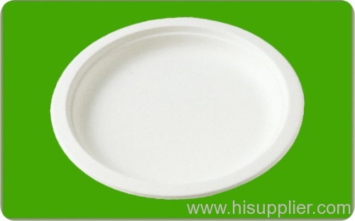 Disposable sugarcane pulp tableware biodegradable round plate